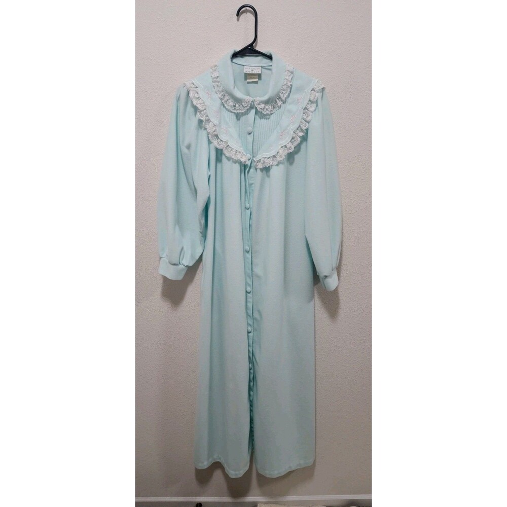 Vintage  Gilligan O'Malley Women's Long Robe Button-down Nap Dress  Sz M